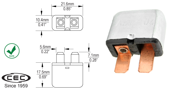 Fuse Plug-In Circuit Breakers, CB100