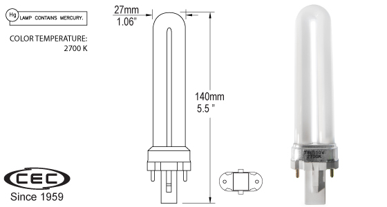 Med Bi-Pin Fluorescent Lamps, pl7, PL727