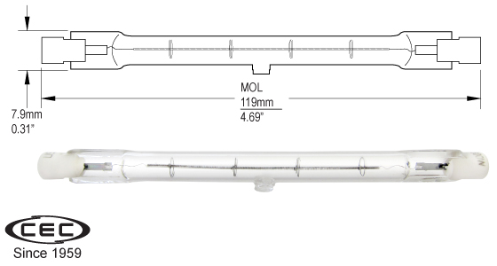 Linear Non-Automotive Halogen Lamps, J300T3Q/CL