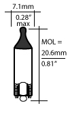All Glass Wedge Bulbs T-2 1/4