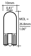 All Glass Wedge Bulbs T-3 1/4