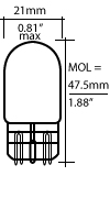 All Glass Wedge Bulbs T-6 1/2